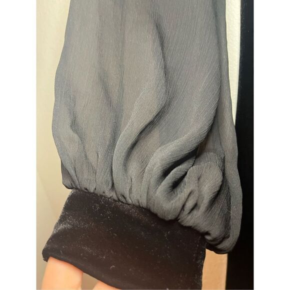 Calvin Klein Sheer Sleeve Mock Neck Velvet Dress New - Picture 8 of 10